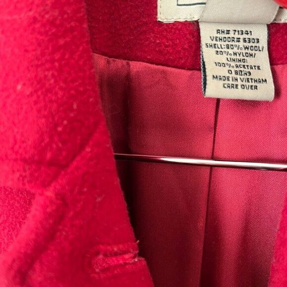 L.L. Bean Red Wool Coat Womens Size 4 Button Front Winter Classic Jacket - Picture 5 of 12